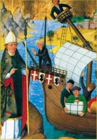 Торговое судно. Фреска XV в. в церкви Св. Николая в г. Таллине