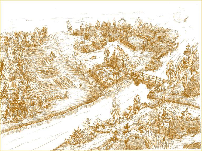 Невский городок в конце XVI в. Реконструкция
