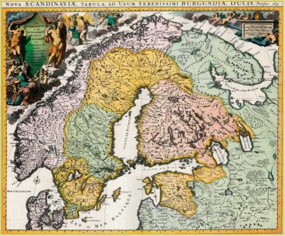 Балтийский регион на карте 1695 г.