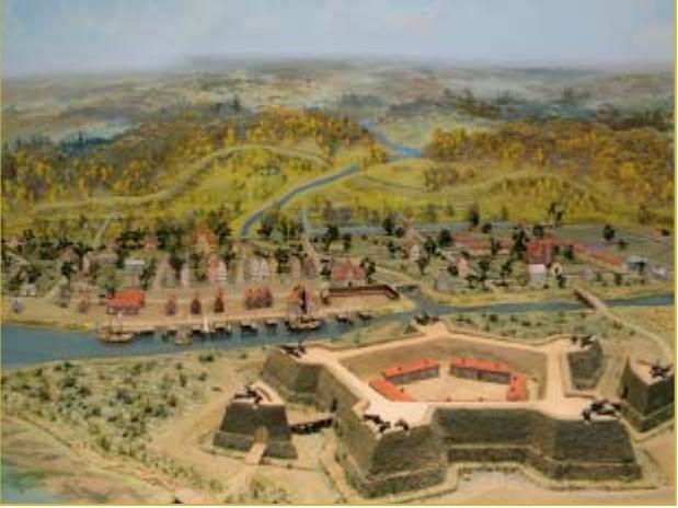 Город Ниен с крепостью Ниеншанц в конце XVII в. Диорама